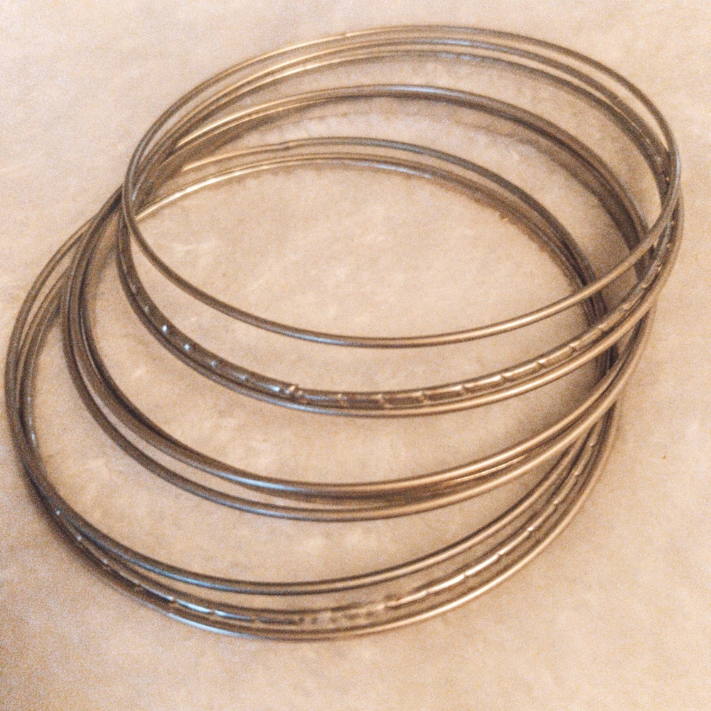 Gold metal bangles